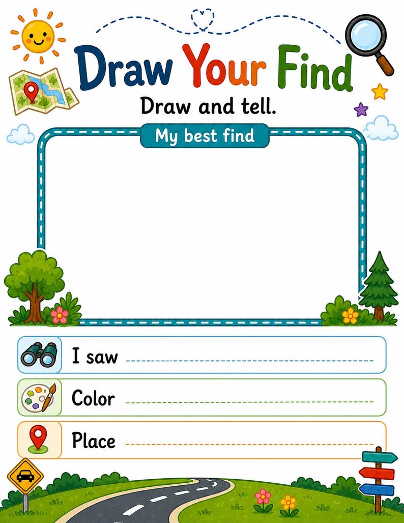 Scavenger Hunt Road-pagina's | Roadtrip-speurtocht | Afdrukbare pdf | Digitale download afbeelding 7