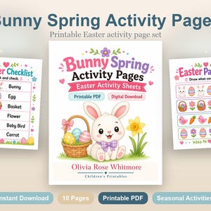 Bunny Frühlingsaktivitätsseiten | Ostern Aktivität Blätter | Druckbare PDF | Digitaler Download Bild 2