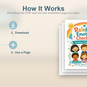 Registro de emociones arcoíris / Tabla de emociones para niños / PDF imprimible / Descarga digital imagen 8