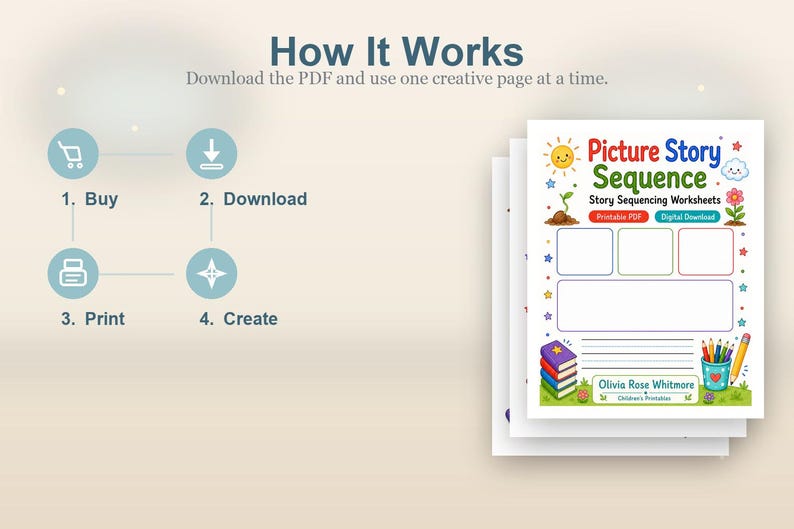 Picture Story Sequence | Story Sequencing Worksheets | Printable PDF | Digital Download image 8