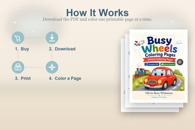 Busy Wheels Coloring Pages | Vehicle Coloring Pages | Printable PDF | Digital Download image 8