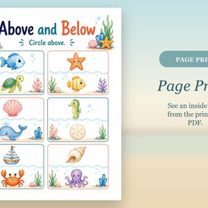 Seahorse Position Words | Position Worksheets | Printable PDF | Digital Download image 10