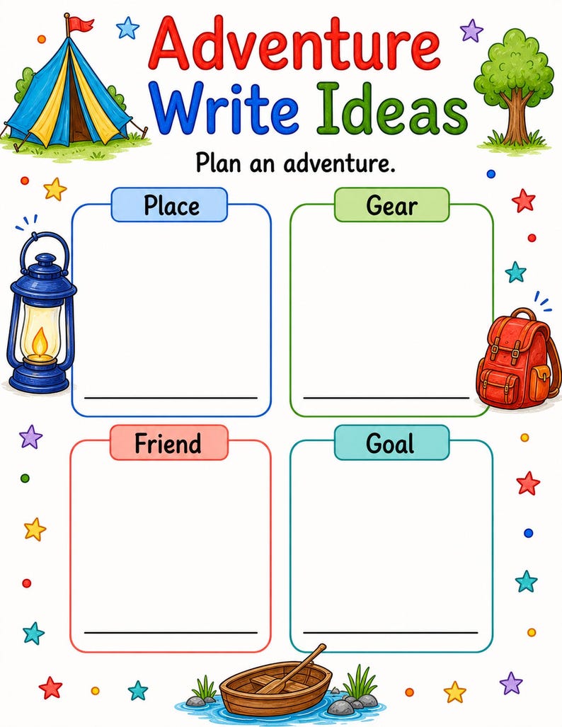Draw Your Own Adventure | Adventure Writing Prompts | Printable PDF | Digital Download image 4