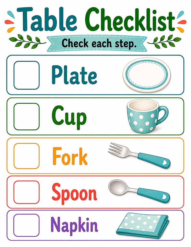 Table Helper Tray | Table Setting Chart | Printable PDF | Digital Download image 6