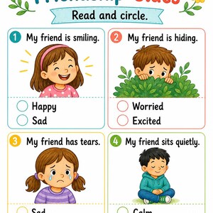 Friendship Feelings Pages | Friendship Worksheets for Kids | Printable PDF | Digital Download image 5