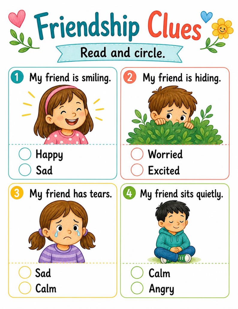 Friendship Feelings Pages | Friendship Worksheets for Kids | Printable PDF | Digital Download image 5