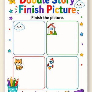 Doodle Story Starters | Drawing Prompts for Kids | Printable PDF | Digital Download image 9