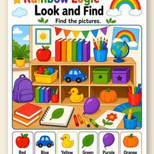 Rainbow Logic Pages | Color Puzzle Worksheets | Printable PDF | Digital Download image 9