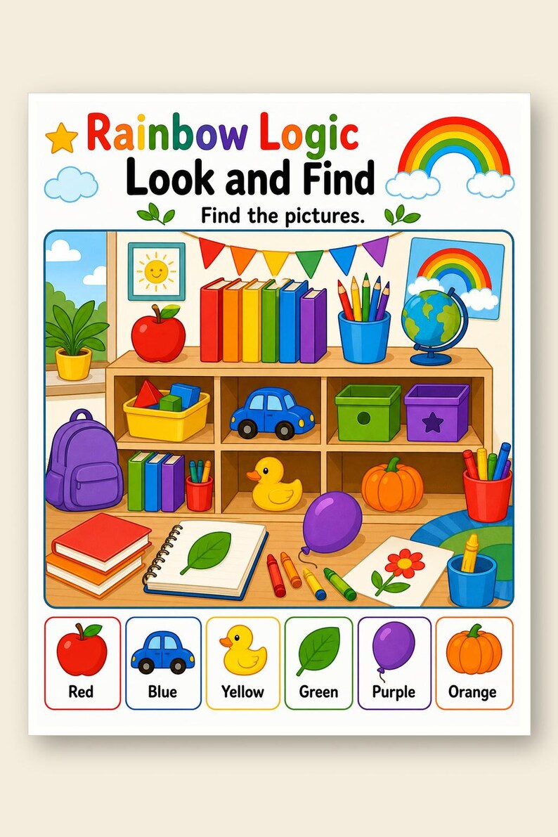 Rainbow Logic Pages | Color Puzzle Worksheets | Printable PDF | Digital Download image 9