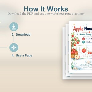 Apple Number Steps | Number Tracing Worksheets | Printable PDF | Digital Download image 8