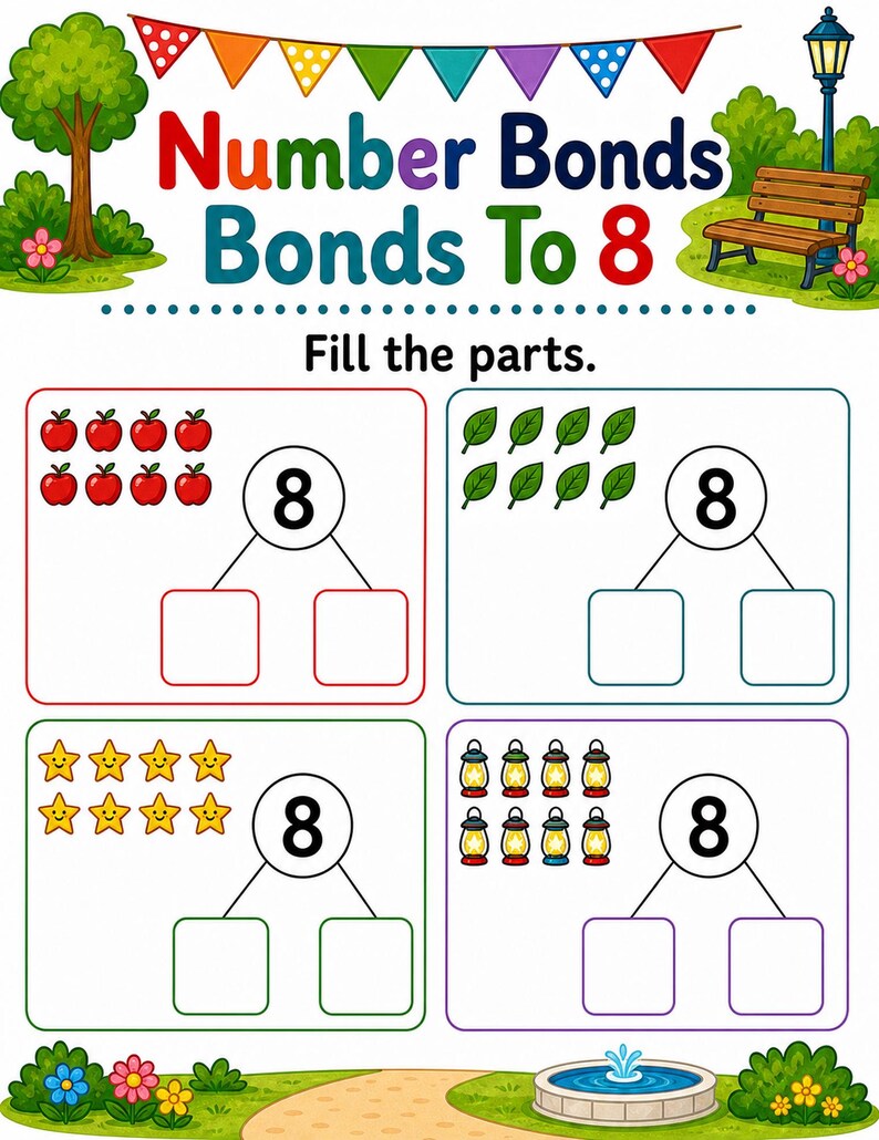 Number Bonds Park | Number Bonds Worksheets | Printable PDF | Digital Download image 5