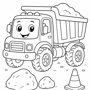 Busy Wheels Coloring Pages | Vehicle Coloring Pages | Printable PDF | Digital Download image 7