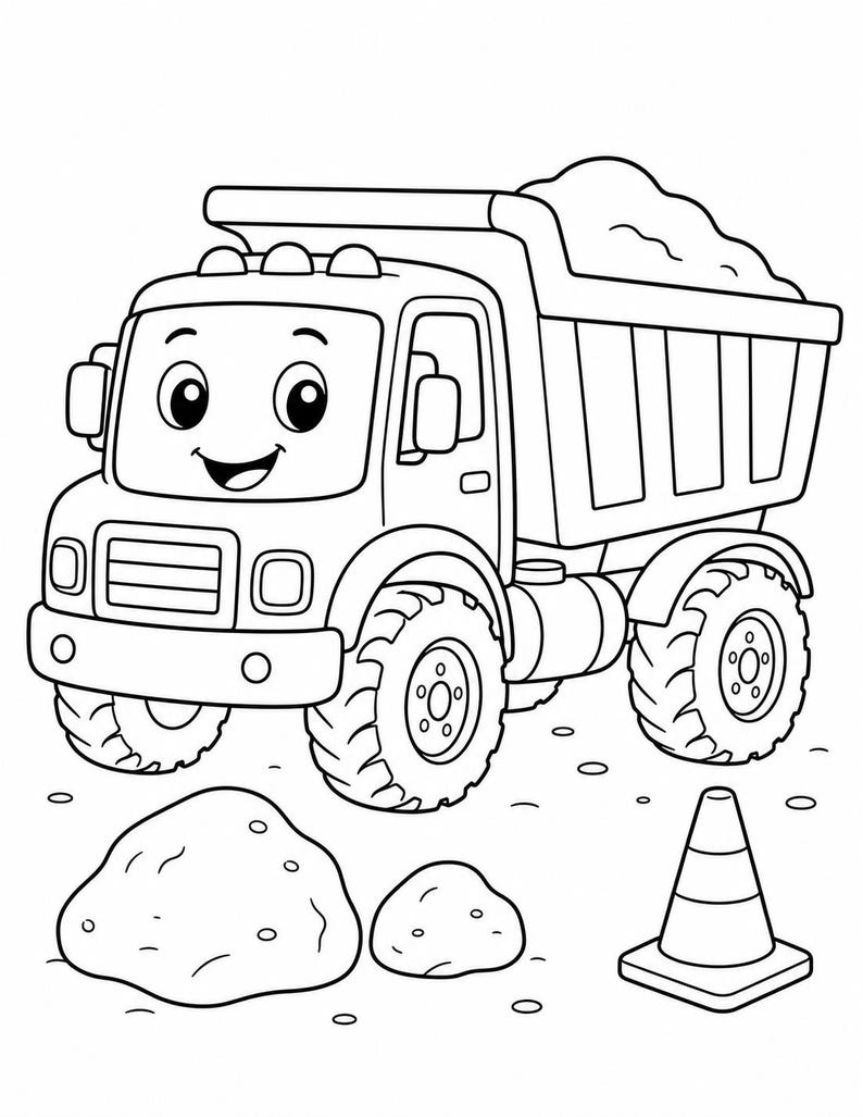 Busy Wheels Coloring Pages | Vehicle Coloring Pages | Printable PDF | Digital Download image 7