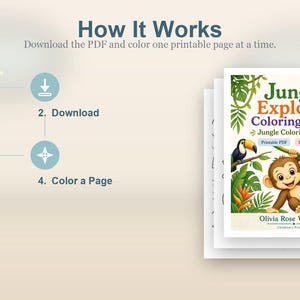 Desenhos para colorir de explorador da selva | Desenhos para colorir da selva | PDF para imprimir | Download digital imagem 8