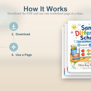 Same Different School | Same and Different Worksheets | Printable PDF | Digital Download image 8