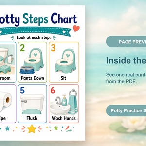 Potty Practice Steps | Potty Training Chart | Printable PDF | Digital Download image 10