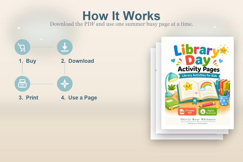 Library Day Activity Pages | Library Activities for Kids | Printable PDF | Digital Download image 8
