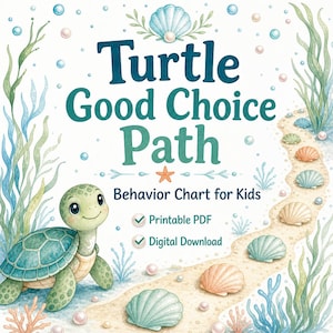 Turtle Good Choice Path | Behavior Chart for Kids | Printable PDF | Digital Download