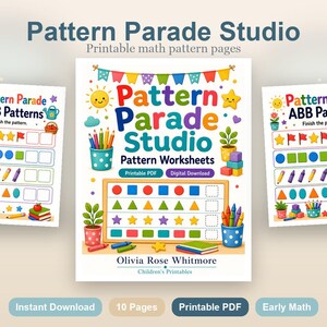 Pattern Parade Studio | Pattern Worksheets | Printable PDF | Digital Download image 2