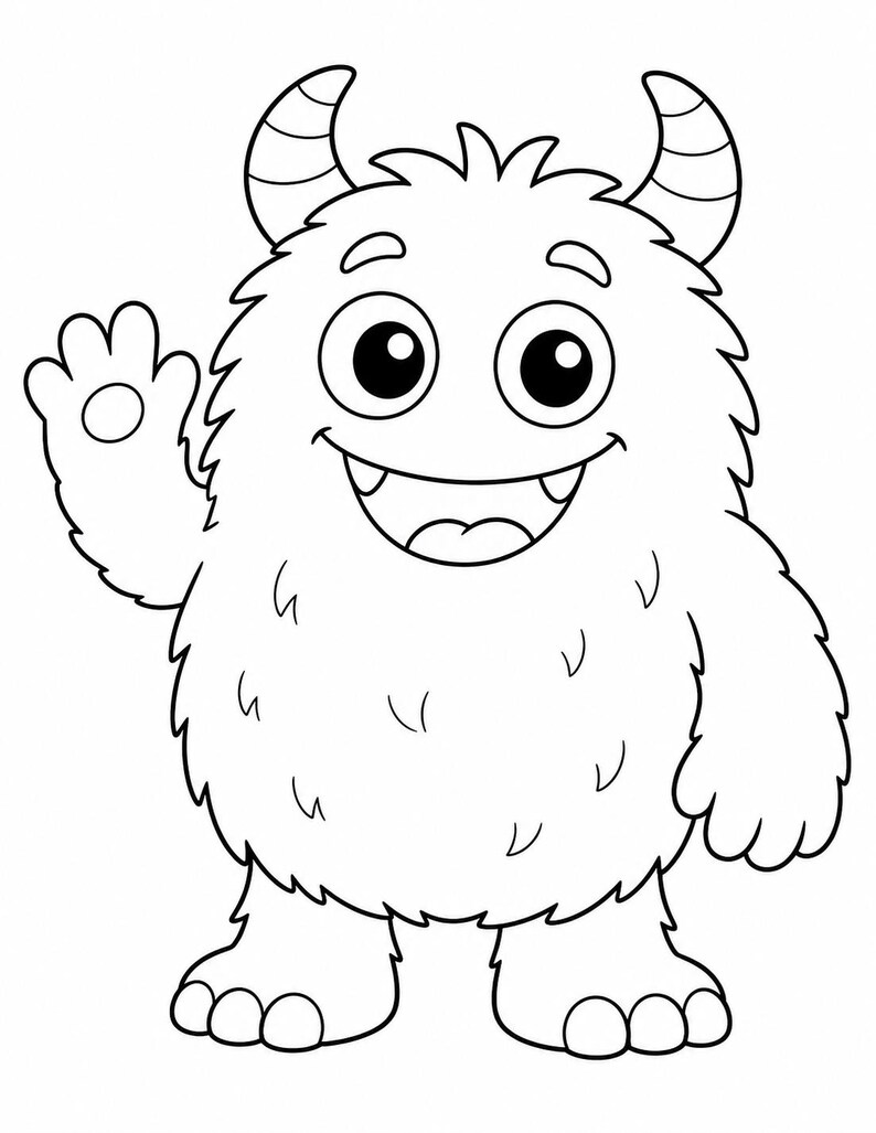 Monster Friends Malvorlagen | Monster Malvorlagen | Druckbare PDF | Digitaler Download Bild 4