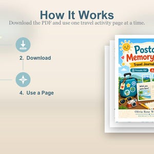 Postcard Memory Pages | Travel Journal for Kids | Printable PDF | Digital Download image 8
