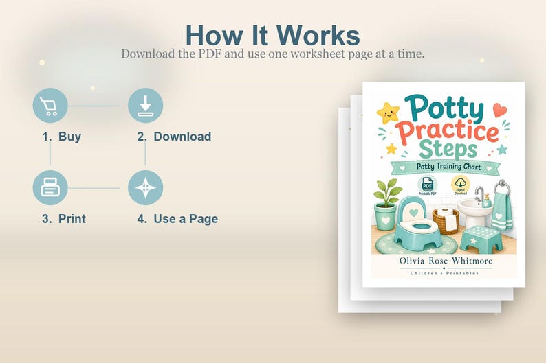 Potty Practice Steps | Potty Training Chart | Printable PDF | Digital Download image 8