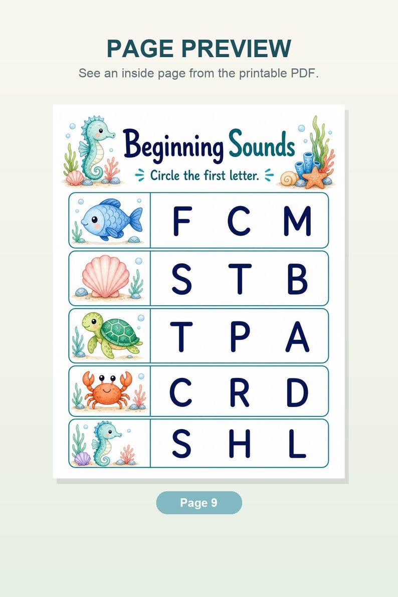 Seahorse Letter Trails | Letter Tracing Worksheets | Printable PDF | Digital Download image 8