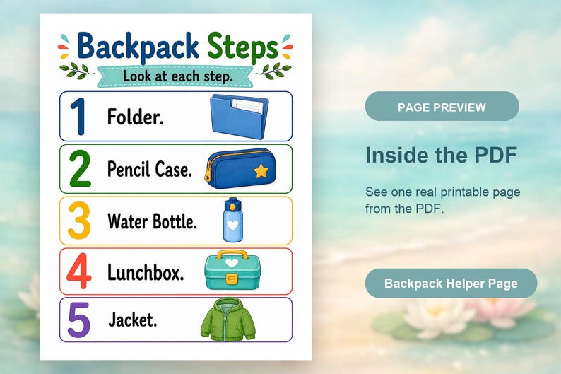 Backpack Ready | Backpack Checklist | Printable PDF | Digital Download image 10