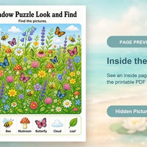 Hidden Picture Meadow | Hidden Object Worksheets | Printable PDF | Digital Download image 10