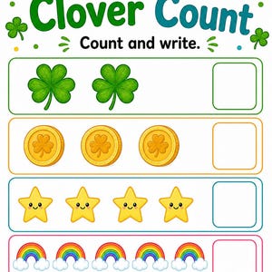 Aktivitetsblad för lyckoklöver | Aktivitetsblad för St Patricks Day | Utskrivbar PDF | Digital nedladdning bild 5