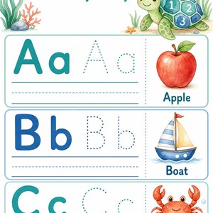 Turtle Number Steps | Preschool Worksheets | Printable PDF | Digital Download image 3