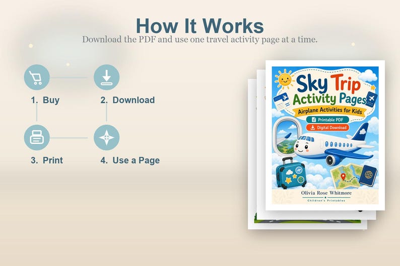Sky Trip Activity Pages | Airplane Activities for Kids | Printable PDF | Digital Download image 8