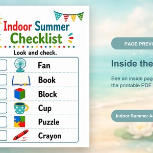 Indoor Sommer Spiel Seiten | Indoor-Sommeraktivitäten für Kinder | Druckbare PDF | Digitaler Download Bild 10