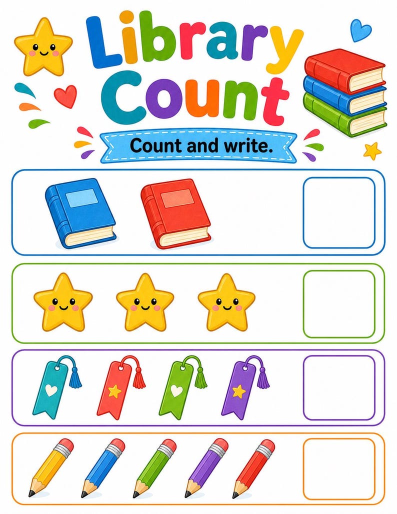 Library Day Activity Pages | Library Activities for Kids | Printable PDF | Digital Download image 5