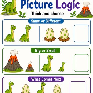 Dinosaur Thinking Pages | Dinosaur Activity Sheets | Printable PDF | Digital Download image 7