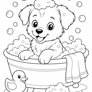 Puppy Playtime Coloring Pages | Dog Coloring Pages | Printable PDF | Digital Download image 5
