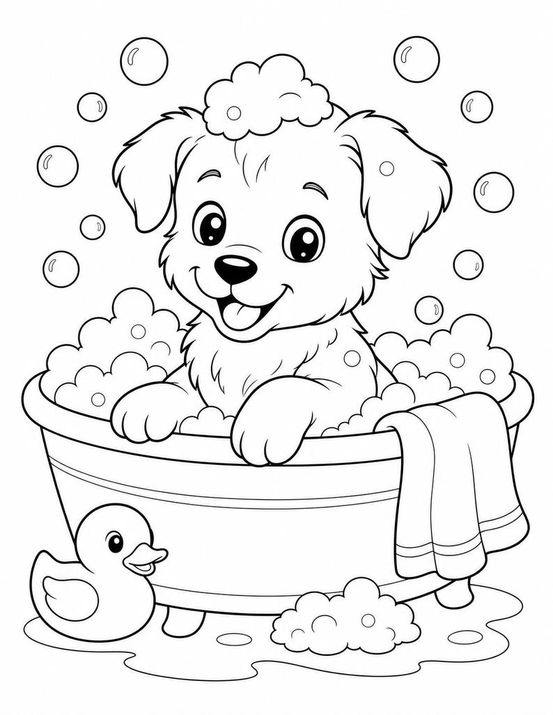 Puppy Playtime Coloring Pages | Dog Coloring Pages | Printable PDF | Digital Download image 5