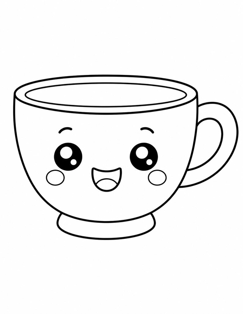 Disegni da colorare di un giardino kawaii / Disegni da colorare kawaii / PDF stampabile / Download digitale immagine 5
