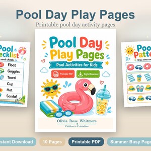 Pool Day Play Pages | Pool Activities for Kids | Printable PDF | Digital Download image 2