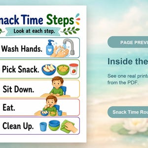 Guía para la hora de la merienda / Rutina / PDF imprimible / Descarga digital imagen 10