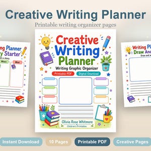 Creative Writing Planner | Writing Graphic Organizer | Printable PDF | Digital Download image 2