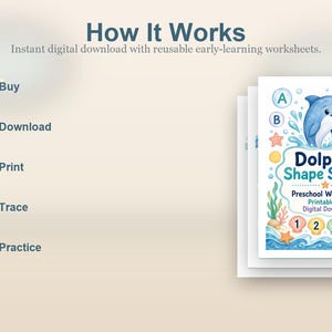 Dolphin Shape Splash | Preschool Worksheets | Printable PDF | Digital Download image 4