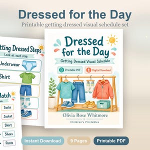 Dressed for the Day | Getting Dressed Visual Schedule | Printable PDF | Digital Download image 2