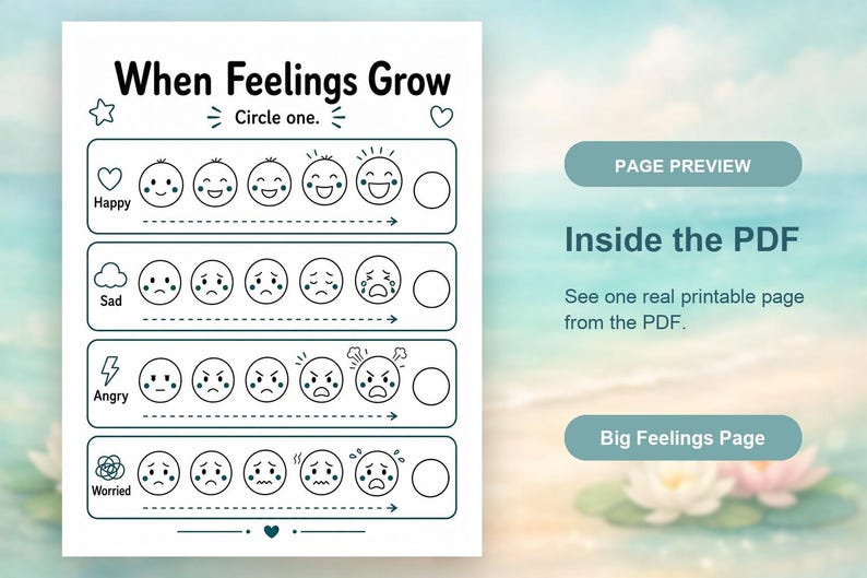 Guia para Lidar com Emoções Intensas | Folhas de Atividades sobre Emoções Intensas | PDF para Imprimir | Download Digital imagem 10