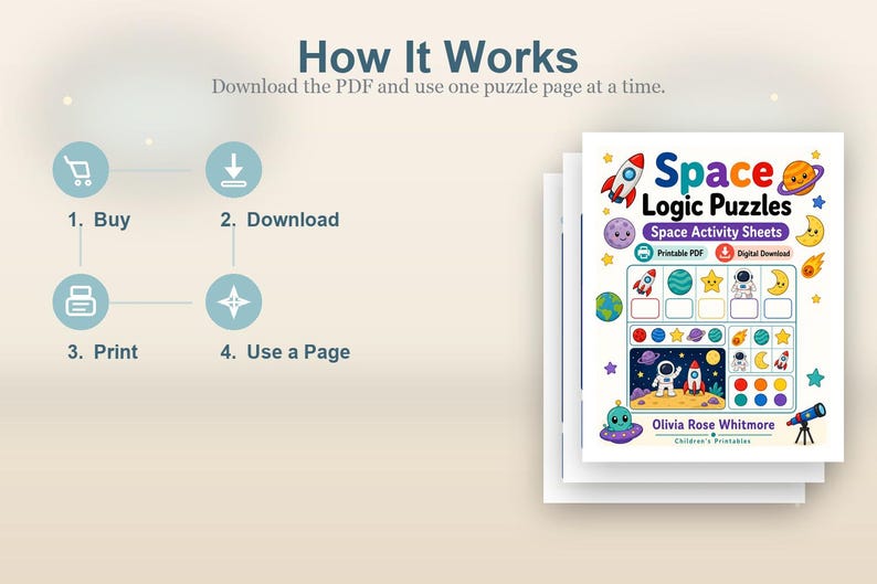 Space Logic Puzzles | Space Activity Sheets | Printable PDF | Digital Download image 8