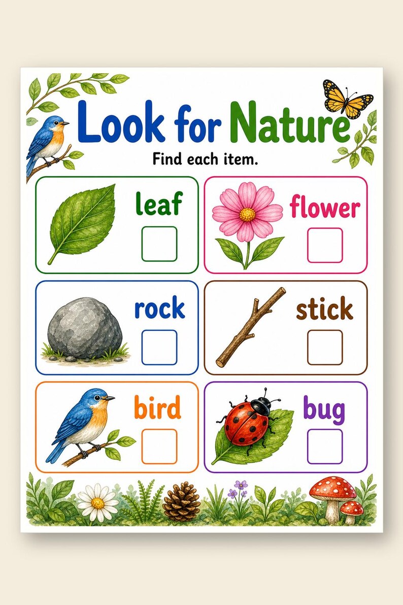 Paseo por la naturaleza / Búsqueda del tesoro en la naturaleza para niños / PDF imprimible / Descarga digital imagen 9