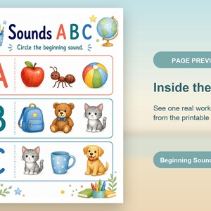 Backpack Beginning Sounds | Beginning Sounds Worksheets | Printable PDF | Digital Download image 10