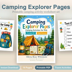 Camping Explorer Pages | Camping Activities for Kids | Printable PDF | Digital Download image 2