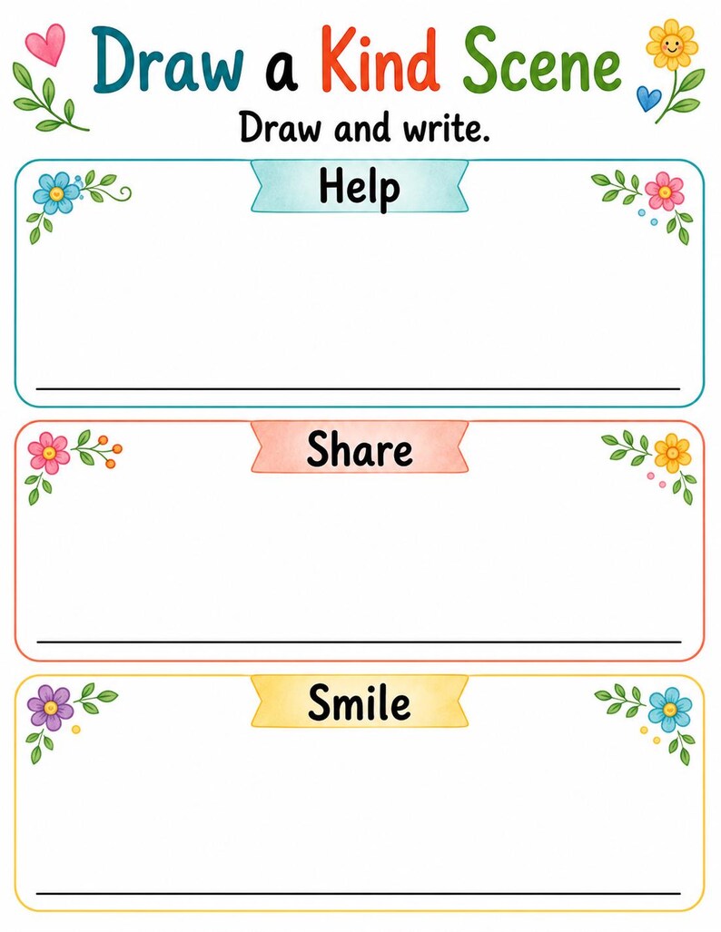 Kind Words Garden | Kindness Worksheets for Kids | Printable PDF | Digital Download image 6