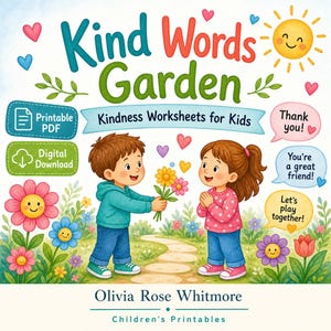 Kind Words Garden | Kindness Worksheets for Kids | Printable PDF | Digital Download image 1